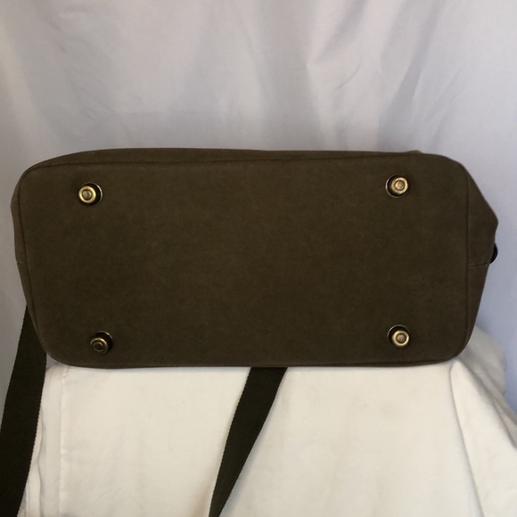 TOMMY BAHAMA khaki canvas/ leather Paradise Island Hopper Weekender travel bag. - Picture 9 of 16